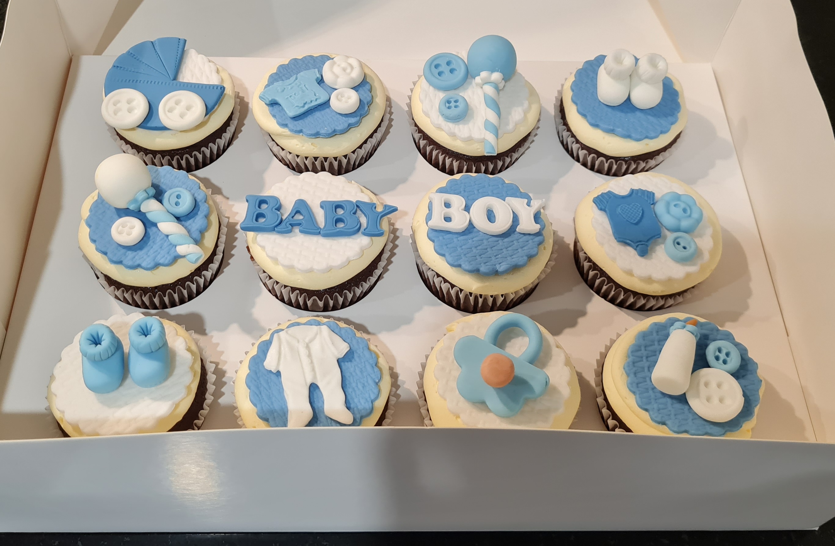 Baby Boy Themed Cupcakes for Baby Shower celebration