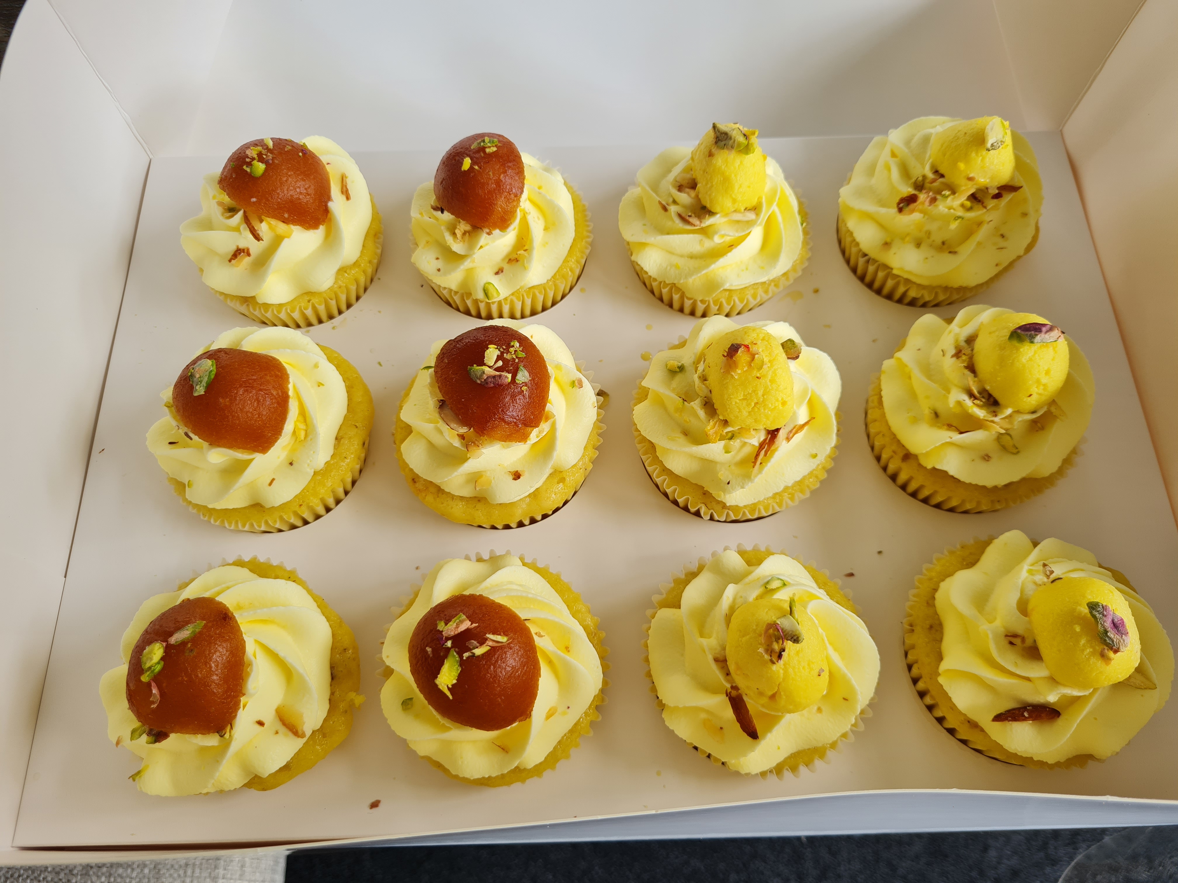 Box of Festival Cupcakes with Indian Sweets for cultural celebrations